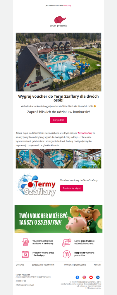 Wygraj voucher do Term Szaflary dla dwóch osób! 🤩