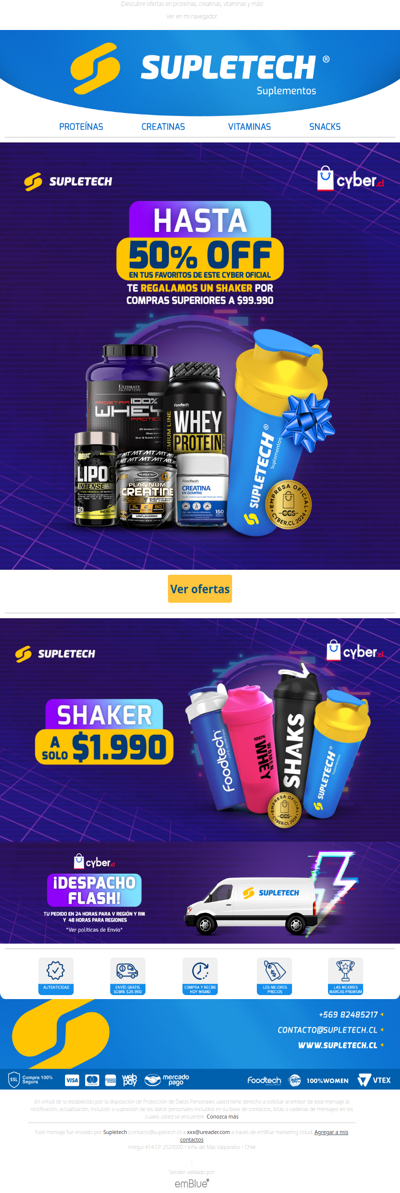 HASTA 50% OFF y shaker de regalo 😱