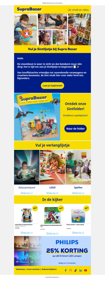 Vul je Sintlijstje bij Supra Bazar