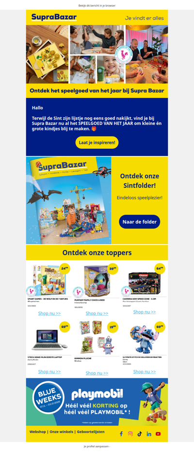 Ontdek het speelgoed van het jaar bij Supra Bazar
