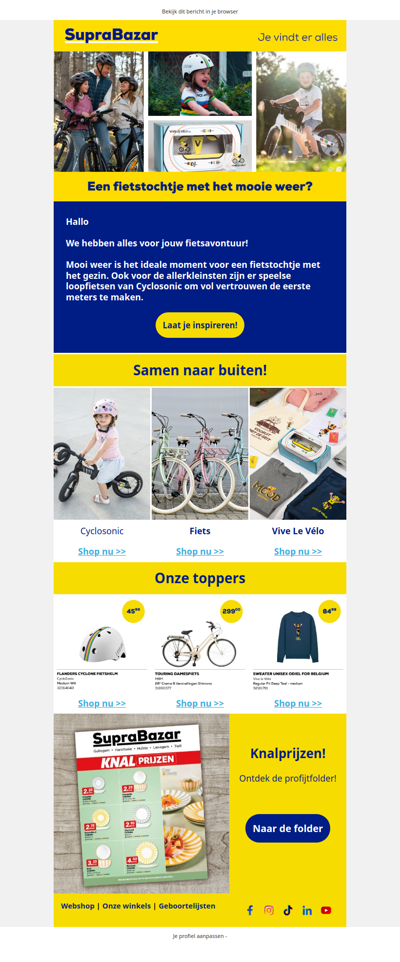 Een fietstochtje met het mooie weer?