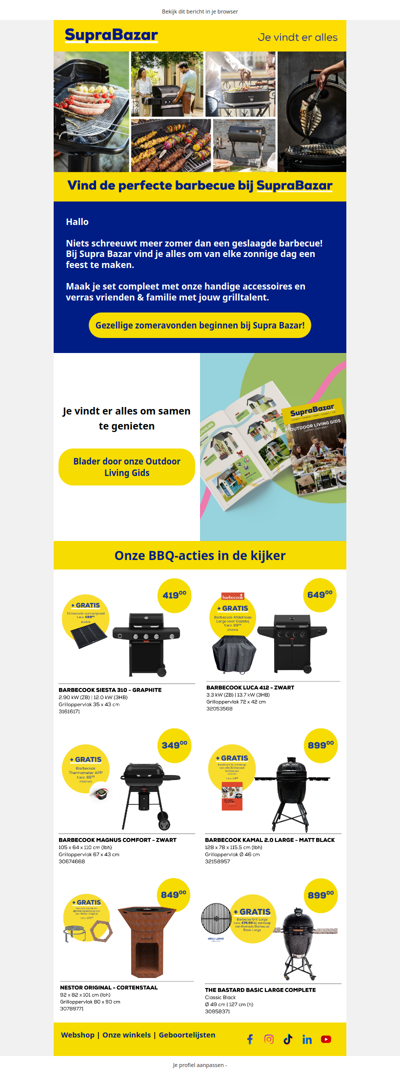 Vind de perfecte barbecue bij Supra Bazar