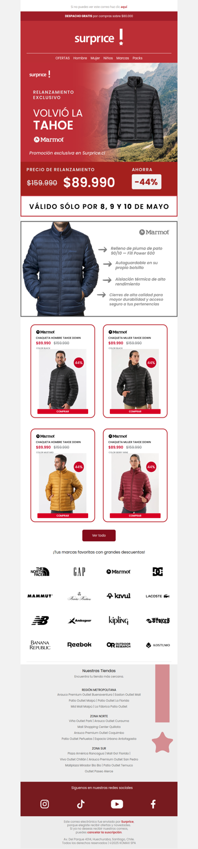 🚨VOLVIÓ la Tahoe de Marmot ¡Con un precio que no se repite!