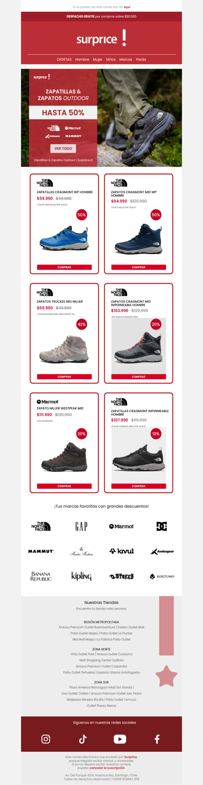 Hasta 50% en Zapatillas & Zapatos Outdoor 🥾