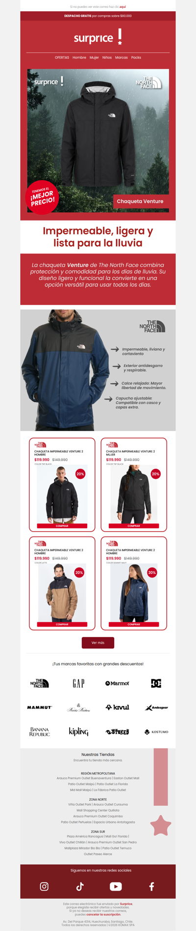 Tu chaqueta ideal para la lluvia 🌧️