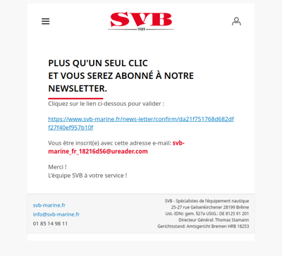 Inscription à la newsletter