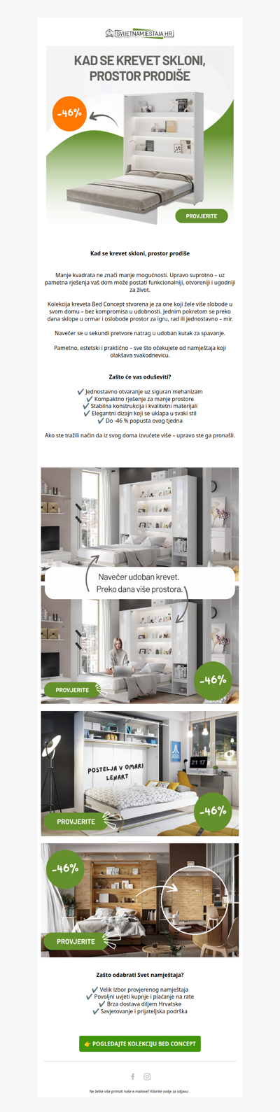 🛏️ Krevet koji nestaje tijekom dana (-46% popusta)