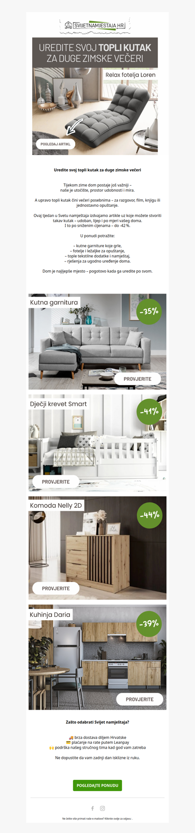 🛋️ Topli kutak za duge večeri – do -42 % na odabrane artikle