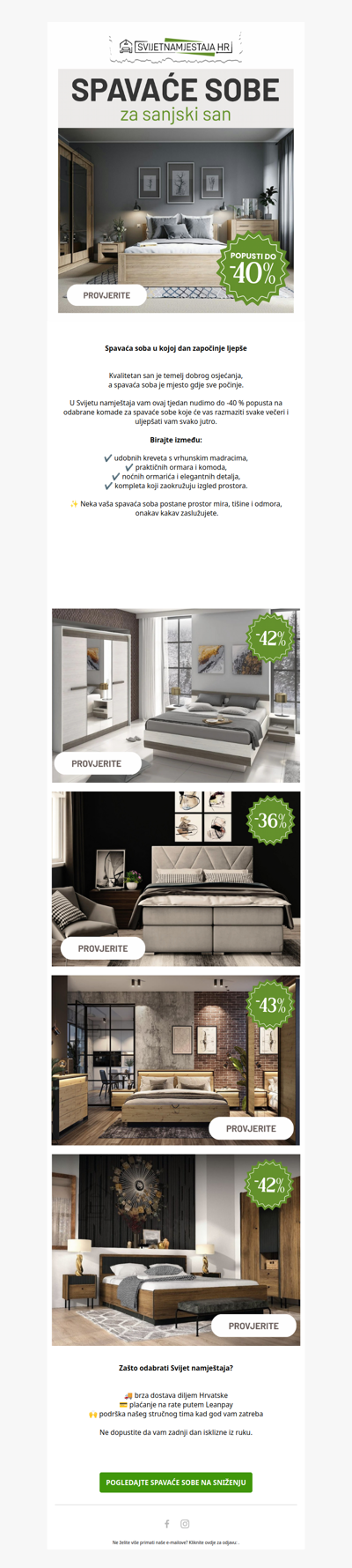 Spavaće sobe za sanjski san, do -40 %