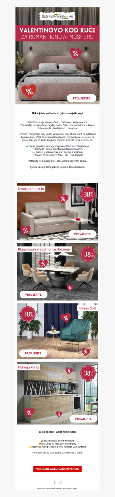 ❤️ Valentinovo kod kuće – do -45 % za romantičnu atmosferu