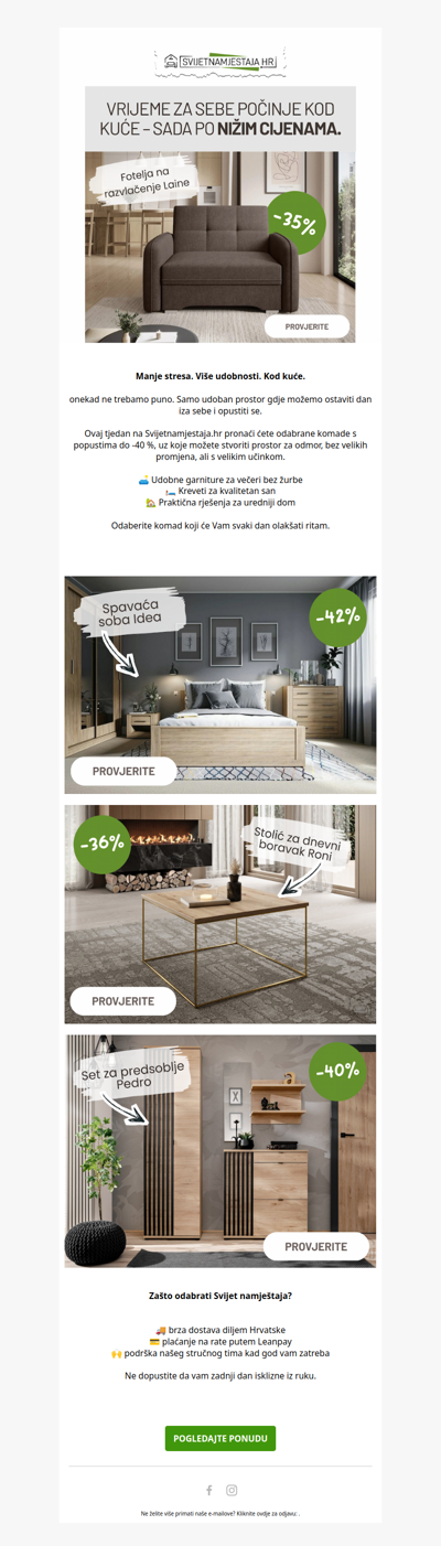 Vaš prostor za odmor, do -40 %