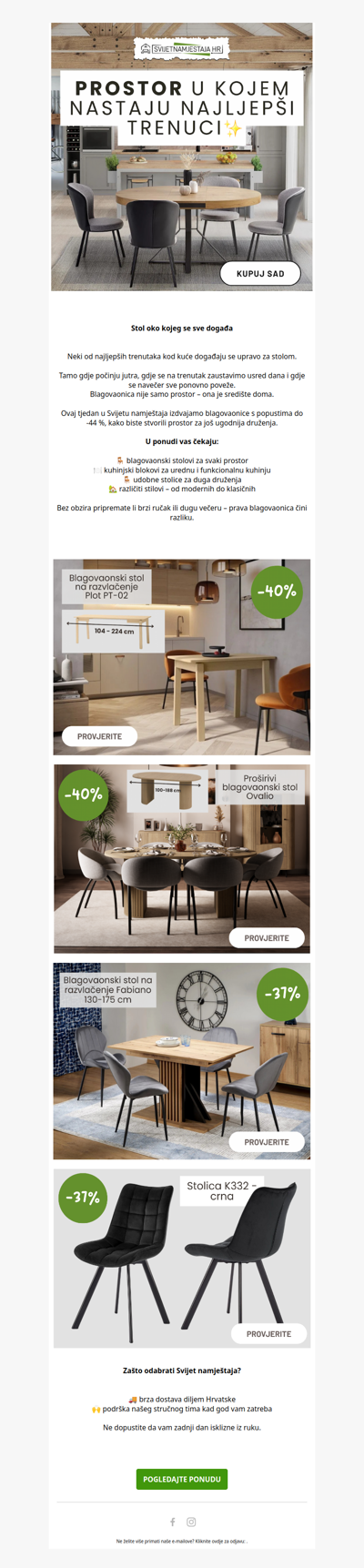 Osvježite blagovaonicu, sada sniženo!