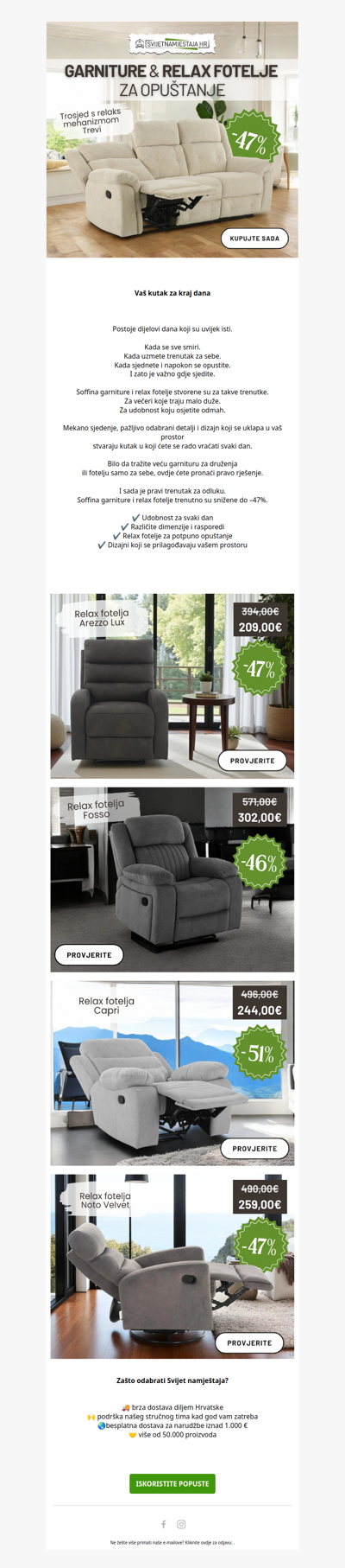 Soffina udobnost za vaše večeri, do –47%