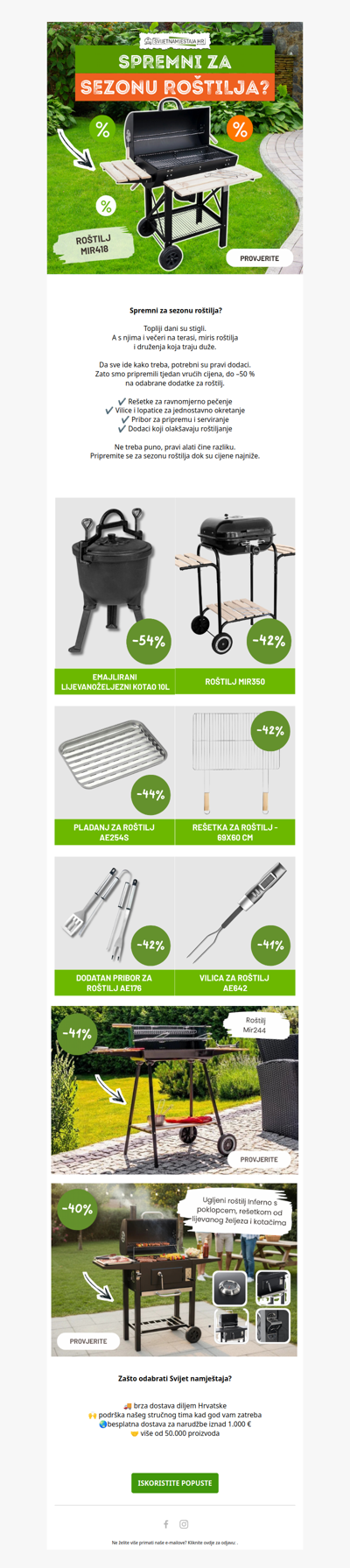 Sve za roštilj sada sniženo, do –50 %