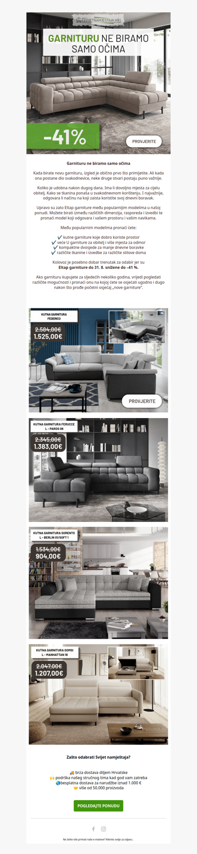 Eltap garniture do –41 %: udobnost koja traje