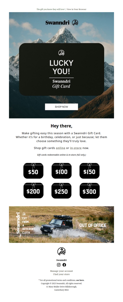 Swanndri Gift Cards Are Here! 🎁