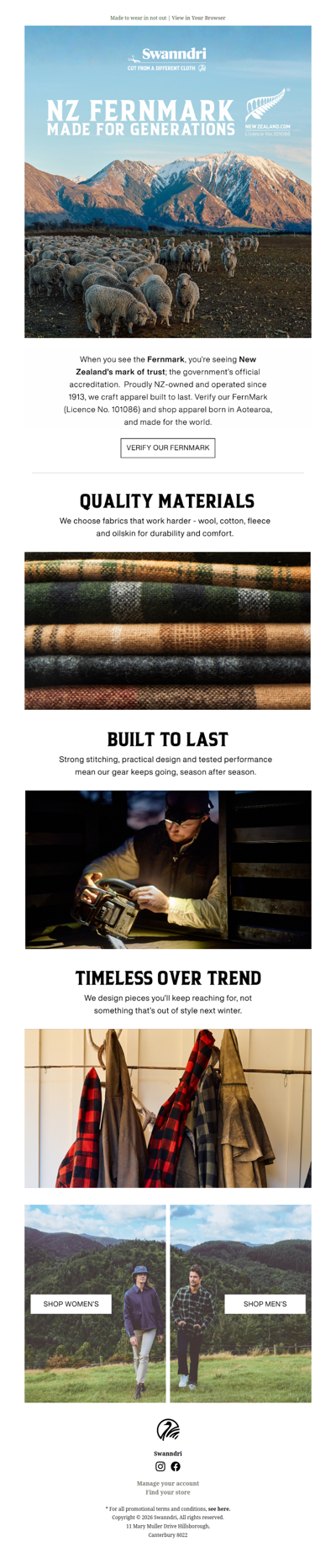 Buy once. Wear hard. Keep forever.