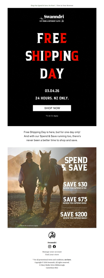 Free Shipping Day Starts Now! ⏰