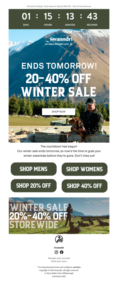 Winter Sale Ends Tomorrow!