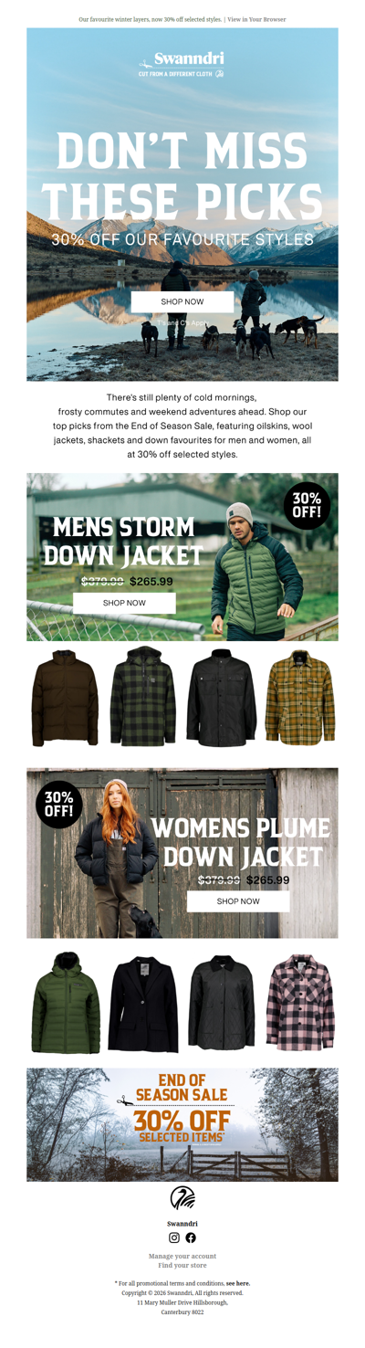 Winter's Not Over. Save 30% on Our Top Picks❄️