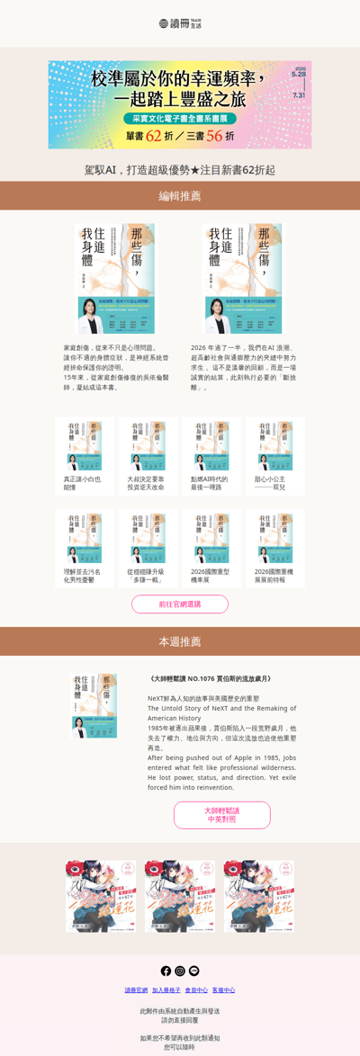 【電子書週報】采實文化全書系62折起★理解並去污名化男性憂鬱、大叔靠投資逆天改命★年中盤點心理帳簿斷捨離！