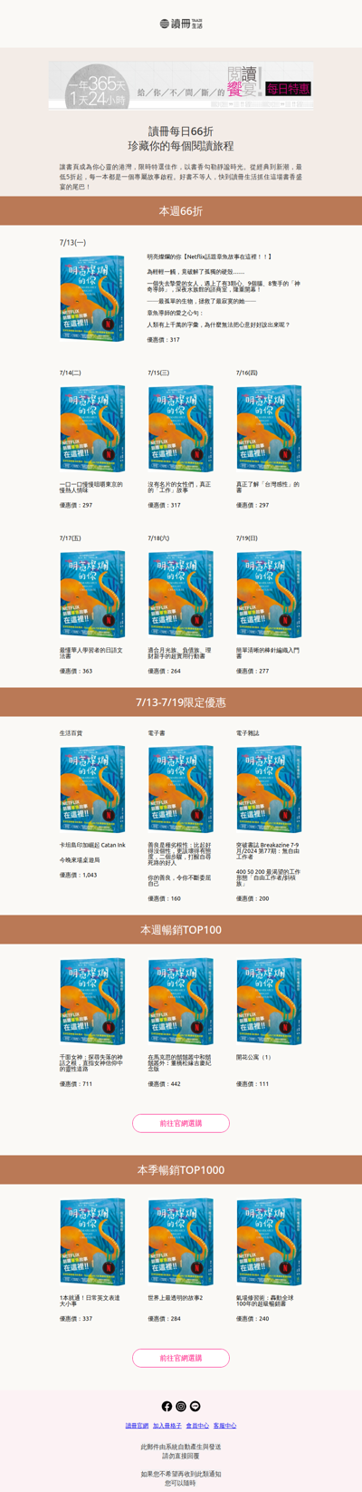 7/13-7/19每日66折：給理財小白的翻身筆記、東京，謝謝款待、我們只是沒有名片，從來沒有休息過！......