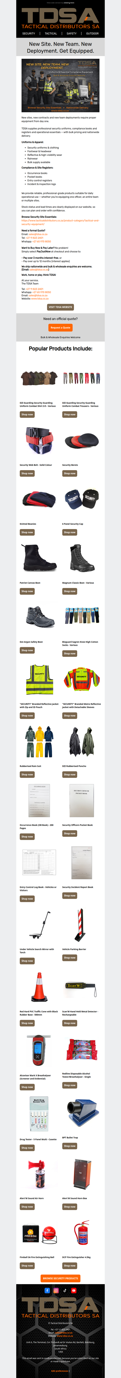 New Site. New Team. New Deployment. Get Equipped.