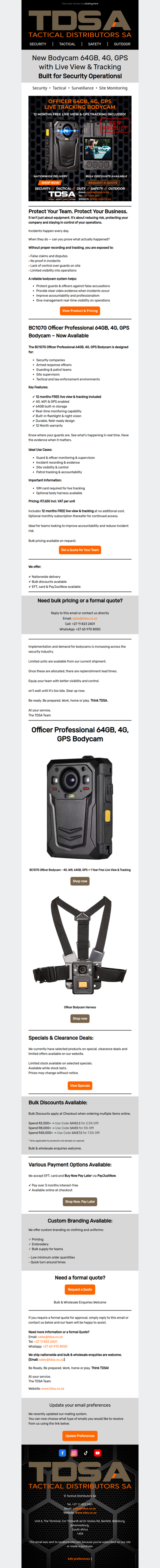 New 4G Bodycams with Live View & GPS (12 Months FREE Included)