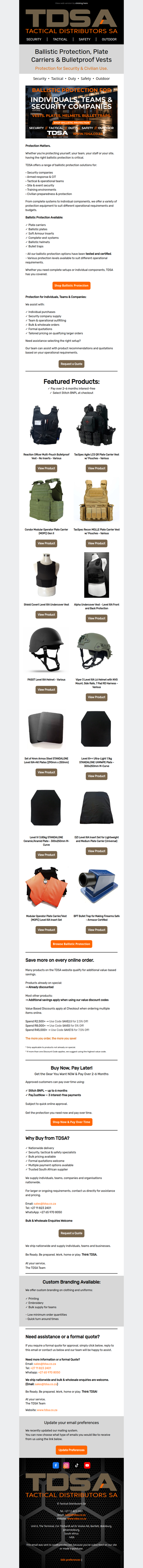 Ballistic Protection, Plate Carriers & Bulletproof Vests