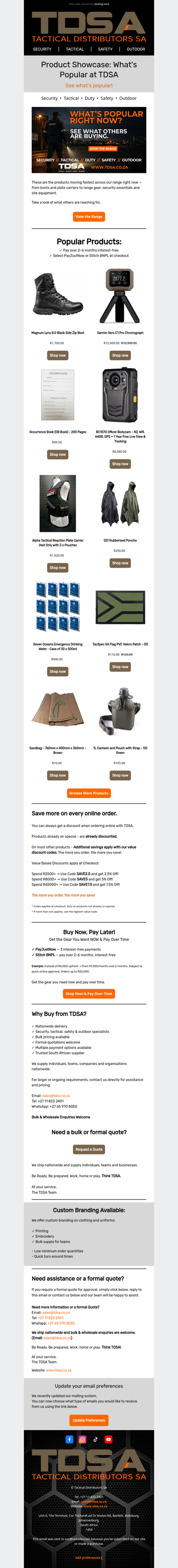 Product Showcase: See What's Popular at TDSA