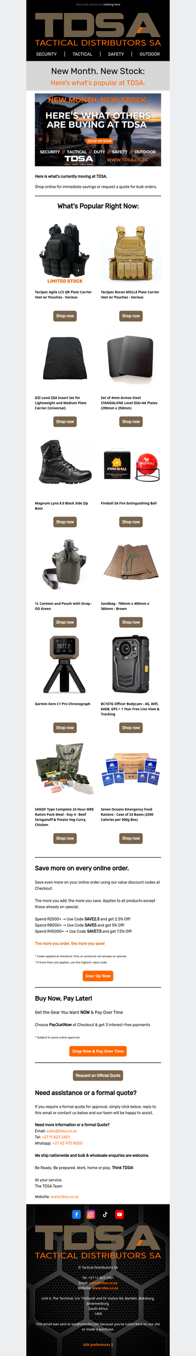 New Month. New Stock. Here's What's Popular at TDSA.