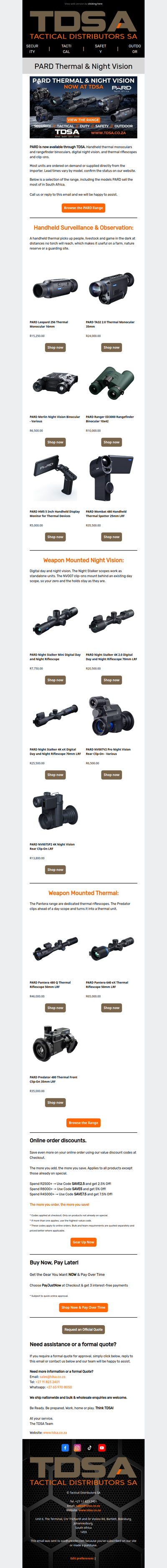 PARD Thermal & Night Vision Now at TDSA