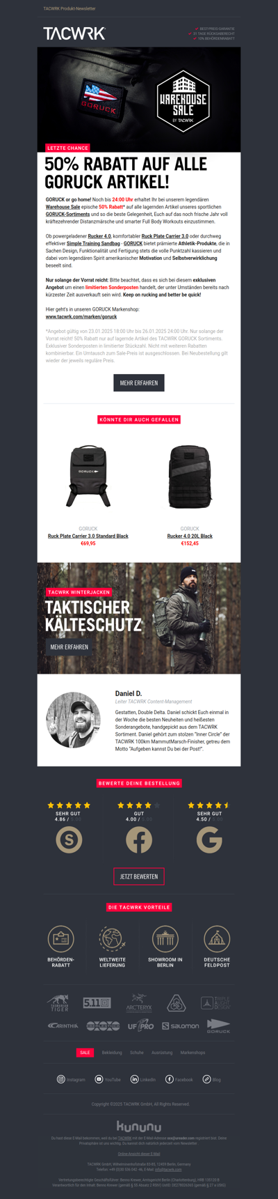 Letzte Chance ⏰ 50% Rabatt auf GORUCK!