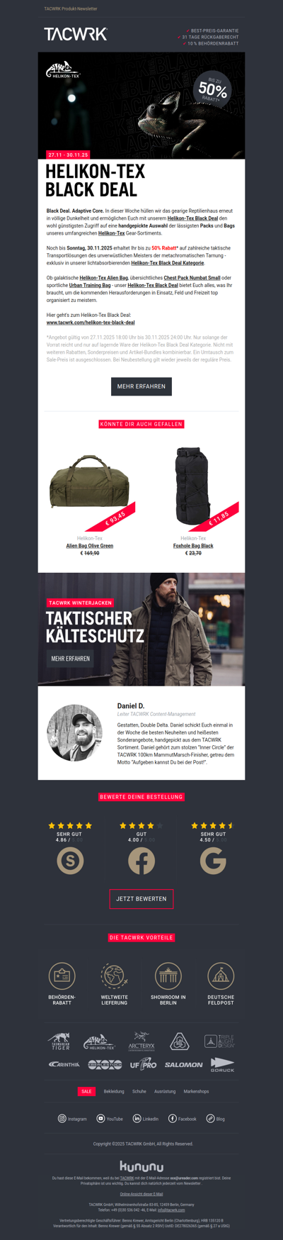 Bis zu 50% Rabatt 🌑 Helikon-Tex Black Deal!