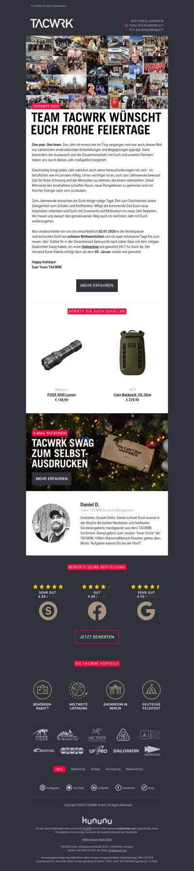 Team TACWRK wünscht frohe Weihnachten🎄Merry Xmas!