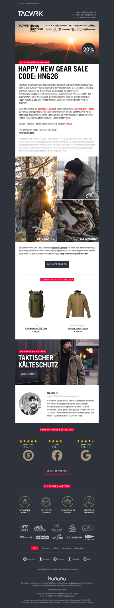 Happy New Gear 🎇 20% Rabatt auf Premium-Marken!