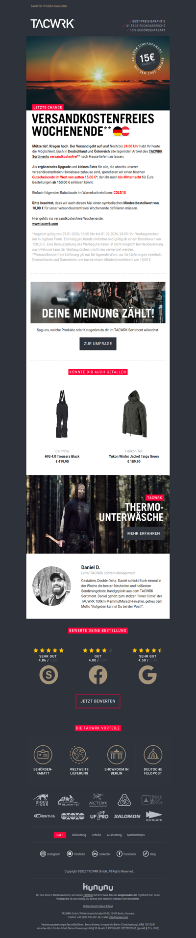 Last Chance ⏰ 15 € Rabatt + gratis Versand!