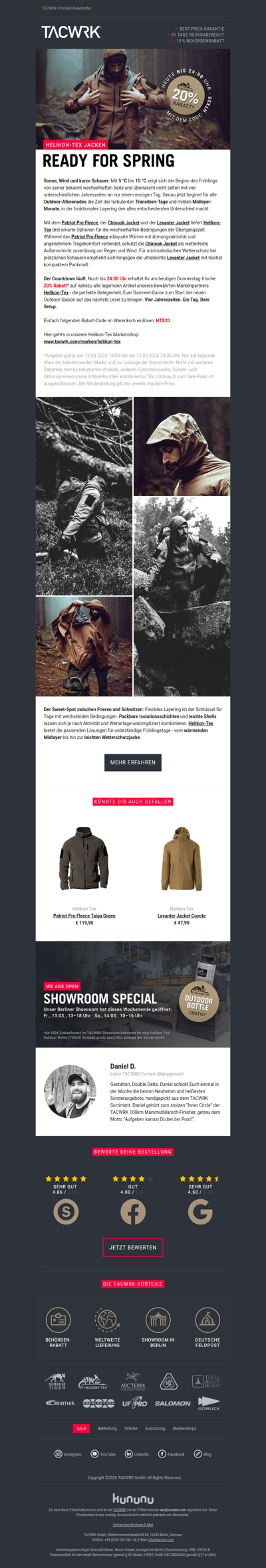 Nur 6 Stunden ⚡ 20% auf Helikon-Tex!