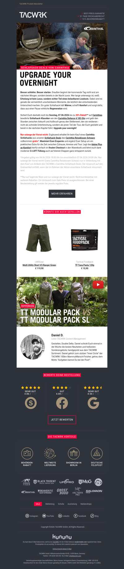 Bis zu 30% Rabatt 🔥 Die Carinthia Schlafsack-Deals