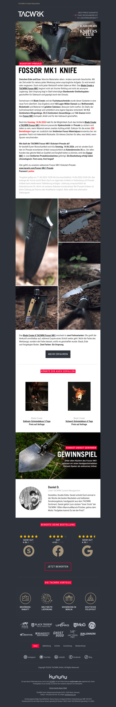 Blade Create ⚔️ TACWRK Fossor MK1 Presale
