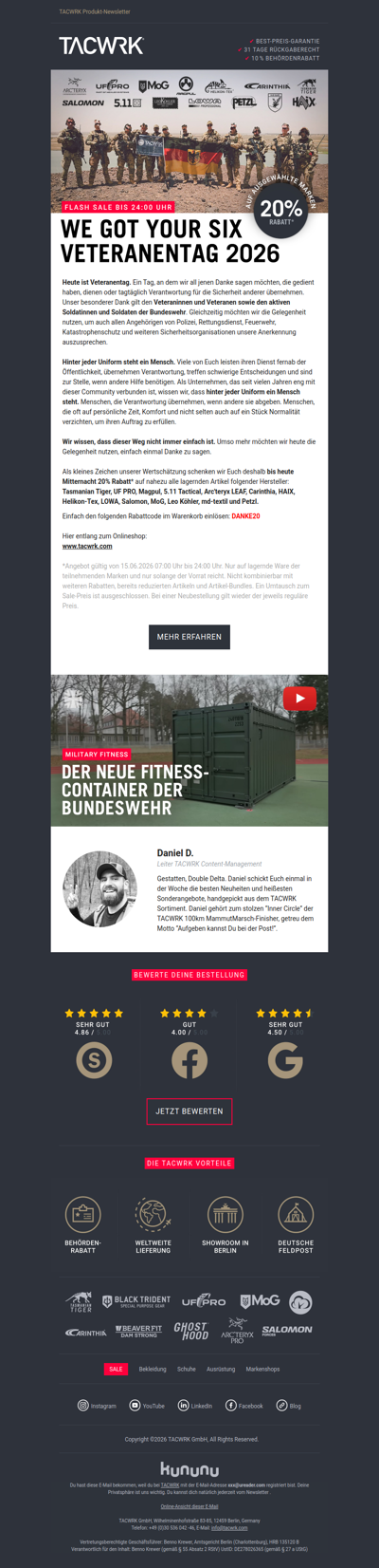|20% Rabatt 🇩🇪 Flash Sale zum Veteranentag