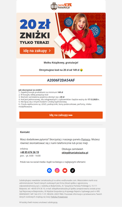 🎉 Przyjacielu, kod na 20 zł w środku!