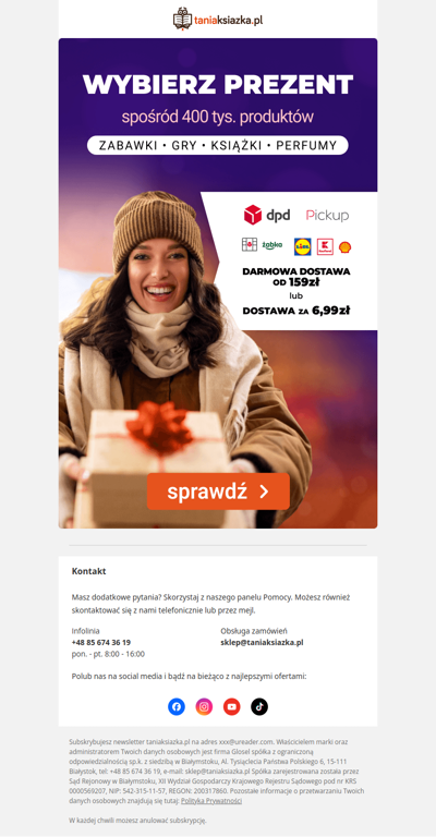 🎁 Prezenty bez kolejek, bez stresu, z darmową dostawą 😍