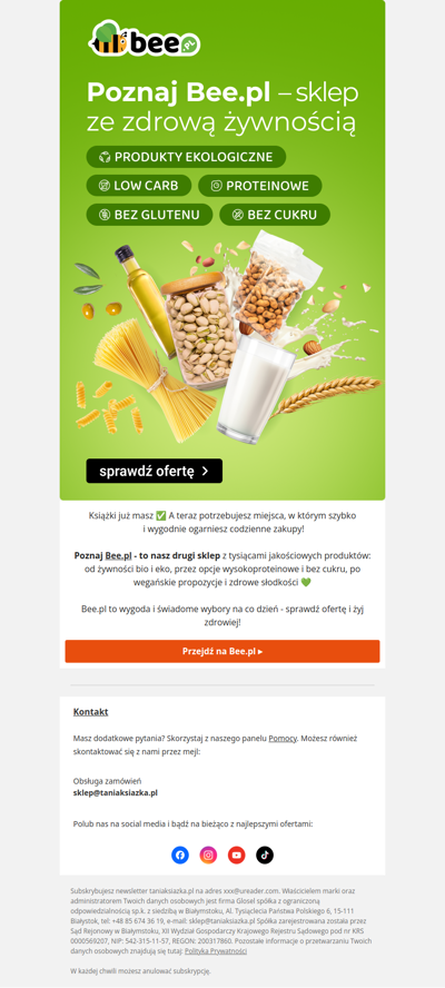 💚 Cześć , czy znasz nasz drugi sklep - Bee.pl?