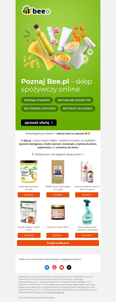 💚 , odwiedź nasz drugi sklep - Bee.pl!