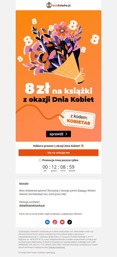 ⏰ Jeszcze tylko dziś 8 zł rabatu na książki! 💐
