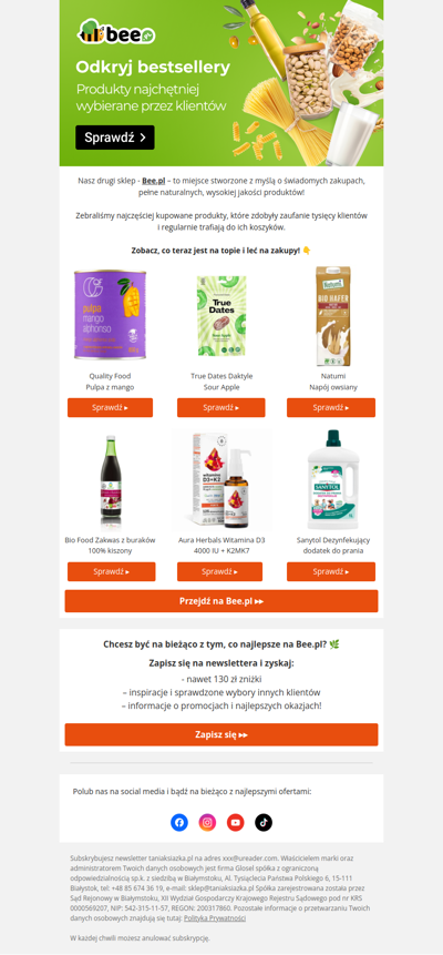 💚 , sprawdź, co kupić na Bee.pl - naszym drugim sklepie!