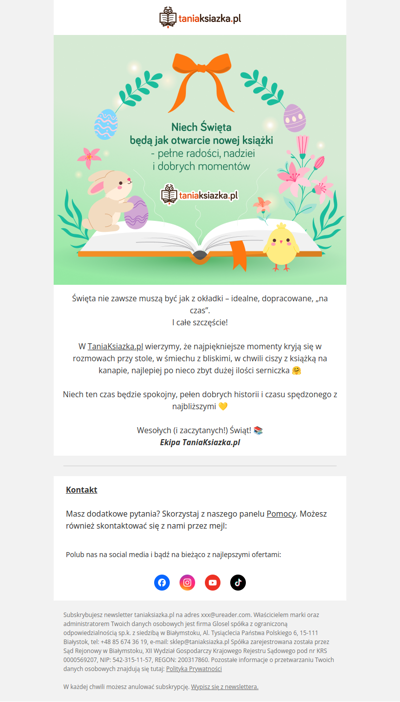 🌷 Wielkanocne życzenia od TaniaKsiazka.pl