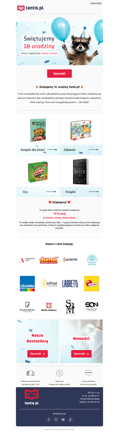 Świętuj z nami 18 urodziny! Zobacz wyjątkowe okazje dla Ciebie.