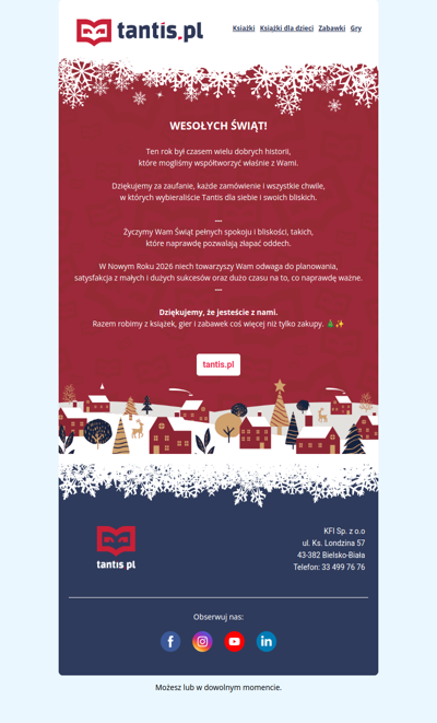 Wesołych! Dziękujemy, że jesteś z nami! 🌲